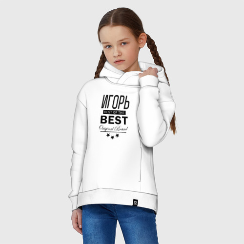 Детское худи Oversize хлопок Игорь best of the best, цвет белый - фото 3