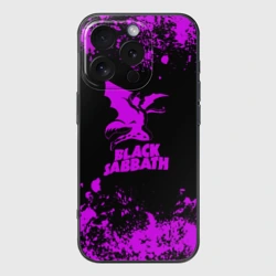 Чехол для iPhone 16 Pro Max силиконовый с защитой камеры Black Sabbath metal