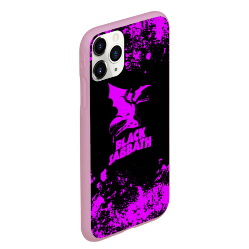 Чехол для iPhone 11 Pro Max матовый Black Sabbath metal, цвет розовый - фото 3