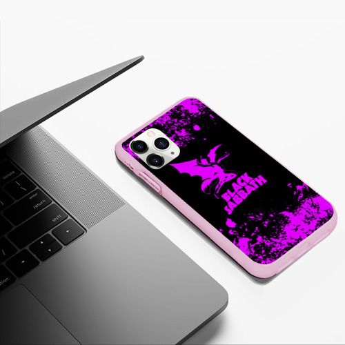 Чехол для iPhone 11 Pro Max матовый Black Sabbath metal, цвет розовый - фото 5