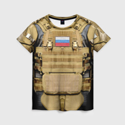 Женская футболка 3D Бронежилет - армия России