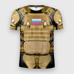 Мужская футболка 3D Slim Бронежилет - армия России