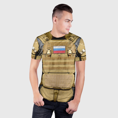 Мужская футболка 3D Slim Бронежилет - армия России, цвет 3D печать - фото 3