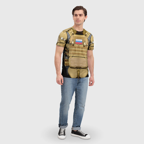 Мужская футболка 3D Бронежилет - армия России, цвет 3D печать - фото 5