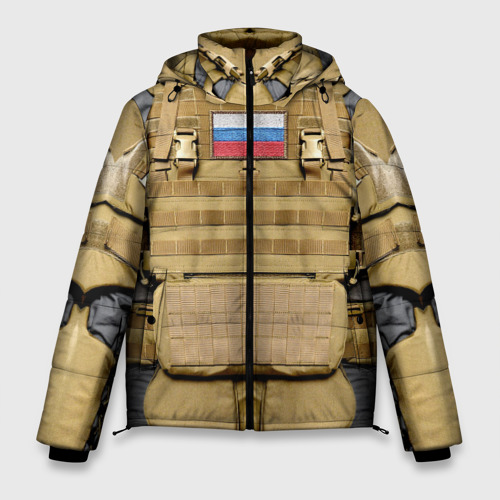 Мужская зимняя куртка 3D Бронежилет - армия России, цвет черный