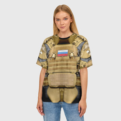 Женская футболка oversize 3D Бронежилет - армия России - фото 2
