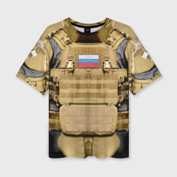 Женская футболка oversize 3D Бронежилет - армия России