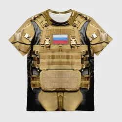 Мужская футболка 3D Бронежилет - армия России