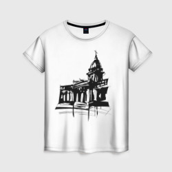 Женская футболка 3D Исаакиевский собор в ночи