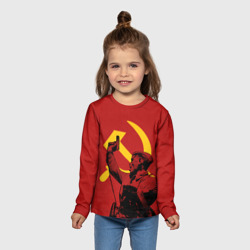 Детский лонгслив 3D Советский солдат - Серп и молот - фото 2