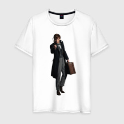 Фантастические Твари: Ньют Саламандер – Мужская футболка хлопок с принтом купить со скидкой в -20%