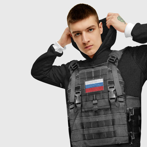 Мужская толстовка 3D Бронежилет армии России, цвет белый - фото 5