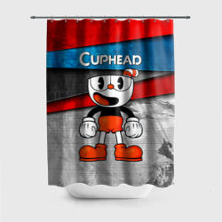 Штора 3D для ванной Cuphead Красная чашечка