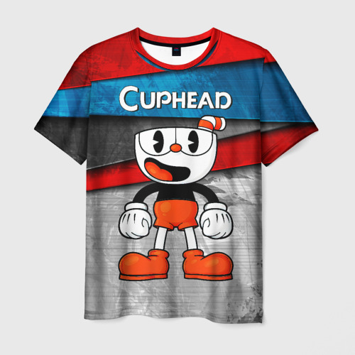 Мужская футболка 3D Cuphead Красная чашечка, цвет 3D печать