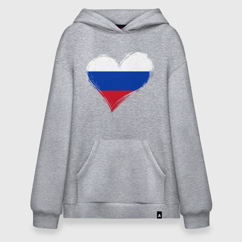 Худи SuperOversize хлопок Russian Heart, цвет меланж