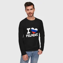 Мужской лонгслив хлопок Люблю пельмени - фото 2