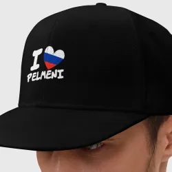 Кепка снепбек с прямым козырьком Люблю пельмени
