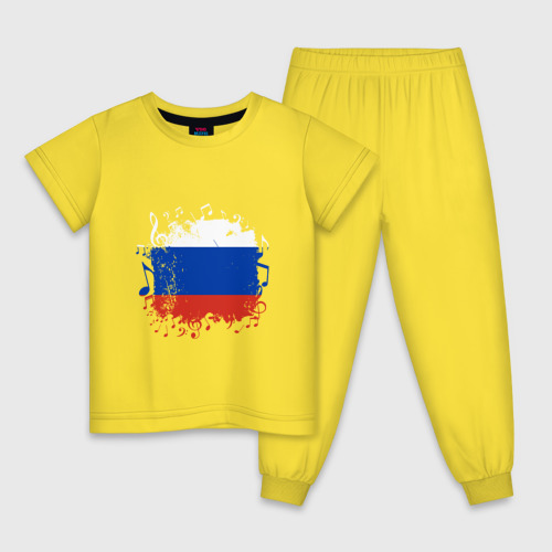 Детская пижама хлопок Music - Russia, цвет желтый