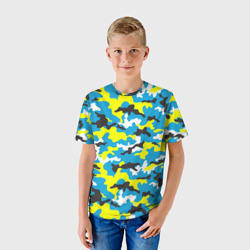 Детская футболка 3D Камуфляж Небесно-Синий - фото 2