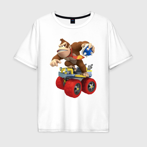 Мужская футболка хлопок Oversize Donkey Kong Super Mario Nintendo, цвет белый