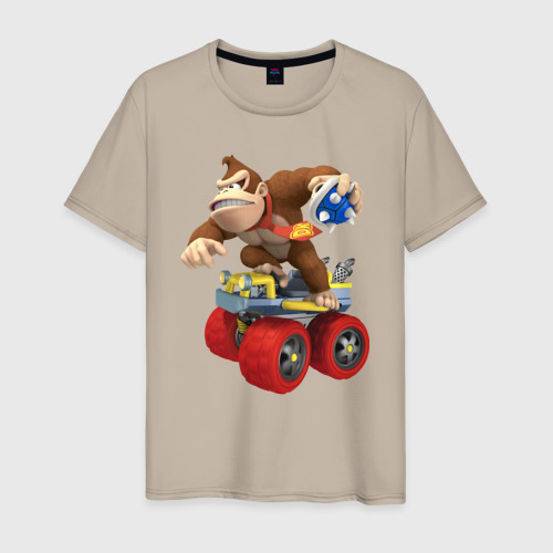 Мужская футболка хлопок Donkey Kong Super Mario Nintendo, цвет миндальный