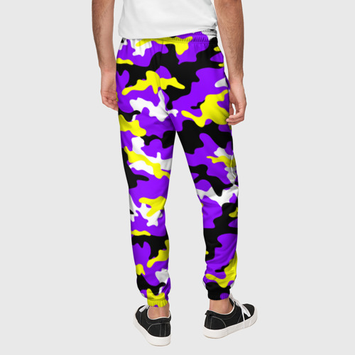 Мужские брюки 3D Камуфляж Фиолетово-Жёлтый, цвет 3D печать - фото 5