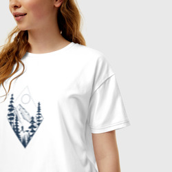 Женская футболка хлопок Oversize Бег в дикой природе с лисой - фото 2