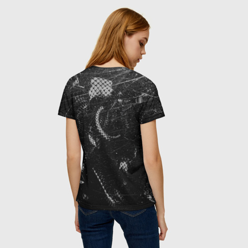 Женская футболка 3D с принтом Китайский Дракон Чб Dragon Snake, вид сзади #2