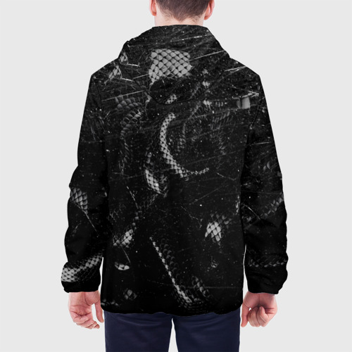 Мужская куртка 3D с принтом Китайский Дракон Чб Dragon Snake, вид сзади #2