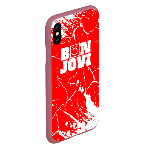 Чехол для iPhone XS Max матовый Bon Jovi Трещины, цвет малиновый - фото 3