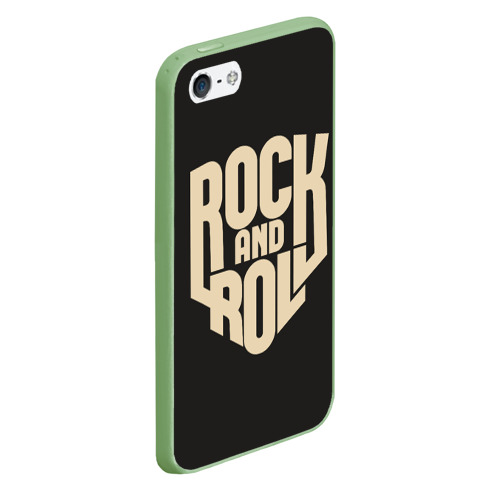 Чехол для iPhone 5/5S матовый Rock and roll Рокер, цвет салатовый - фото 3