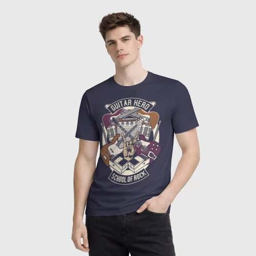 Мужская футболка 3D с принтом Гитарист Рок Музыкант, фото на моделе #1