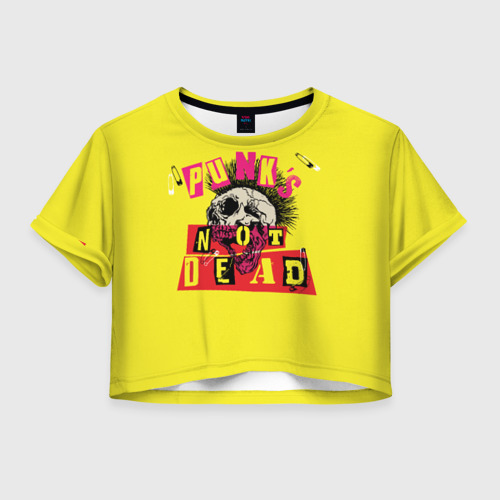 Женская футболка Crop-top 3D Punk's Not Dead - Панки Хой!, цвет 3D печать