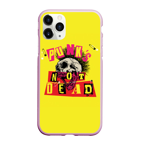 Чехол для iPhone 11 Pro Max матовый Punk's Not Dead - Панки Хой!, цвет розовый