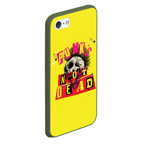 Чехол для iPhone 5/5S матовый Punk's Not Dead - Панки Хой!, цвет темно-зеленый - фото 3