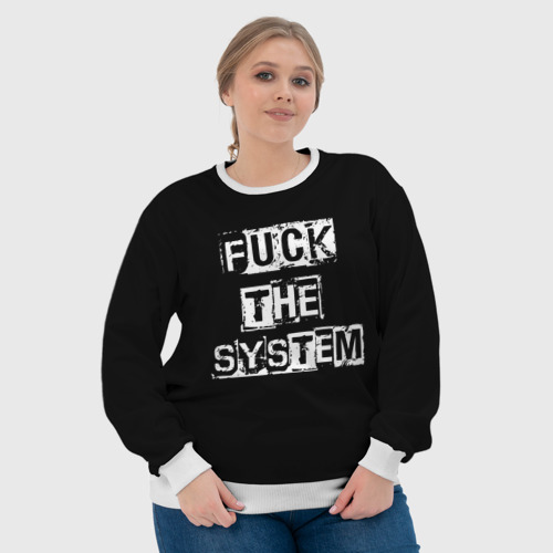 Женский свитшот 3D Fuck the system, цвет 3D печать - фото 6