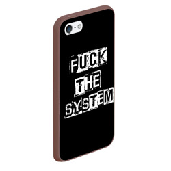 Чехол для iPhone 5/5S матовый Fuck the system - фото 2