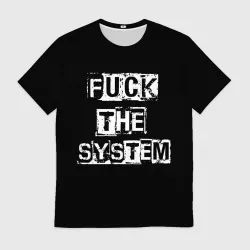 Мужская футболка 3D Fuck the system