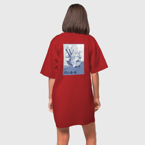 Платье-футболка хлопок Замок Хаула двухсторонняя, цвет красный - фото 4