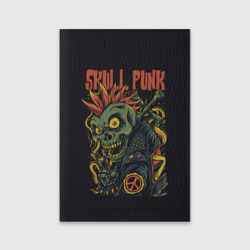 Обложка для паспорта матовая кожа Skull punk Панк
