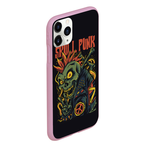 Чехол для iPhone 11 Pro Max матовый Skull punk Панк, цвет розовый - фото 3