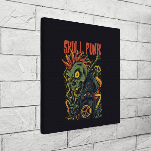 Холст квадратный Skull punk Панк, цвет 3D печать - фото 3