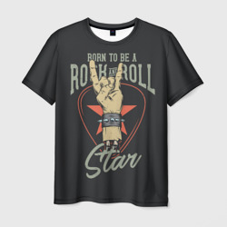 Мужская футболка 3D Рожденный быть звездой рок-н-ролла