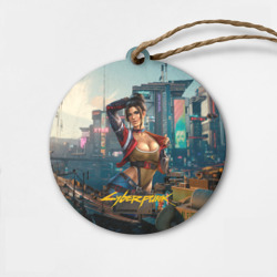 Деревянная игрушка круг Panam сyberpunk   2077