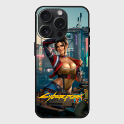 Чехол силиконовый для Apple iPhone 15 Pro матовый Panam сyberpunk   2077
