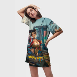 Платье-футболка 3D Panam сyberpunk   2077 - фото 2