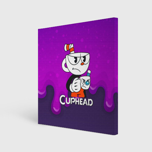 Холст квадратный Недовольная чашечка cuphead, цвет 3D печать