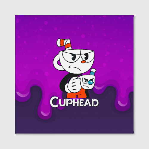 Холст квадратный Недовольная чашечка cuphead, цвет 3D печать - фото 2