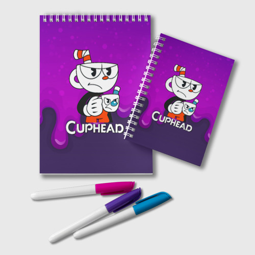 Блокнот Недовольная чашечка cuphead, цвет белый