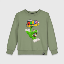 Детский свитшот хлопок Luigi cat Super Mario 3D World Nintendo